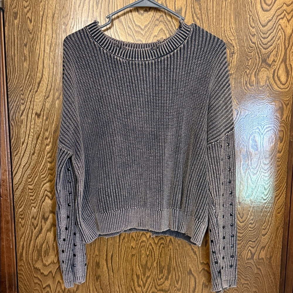 Gray Knit Women's Sweater